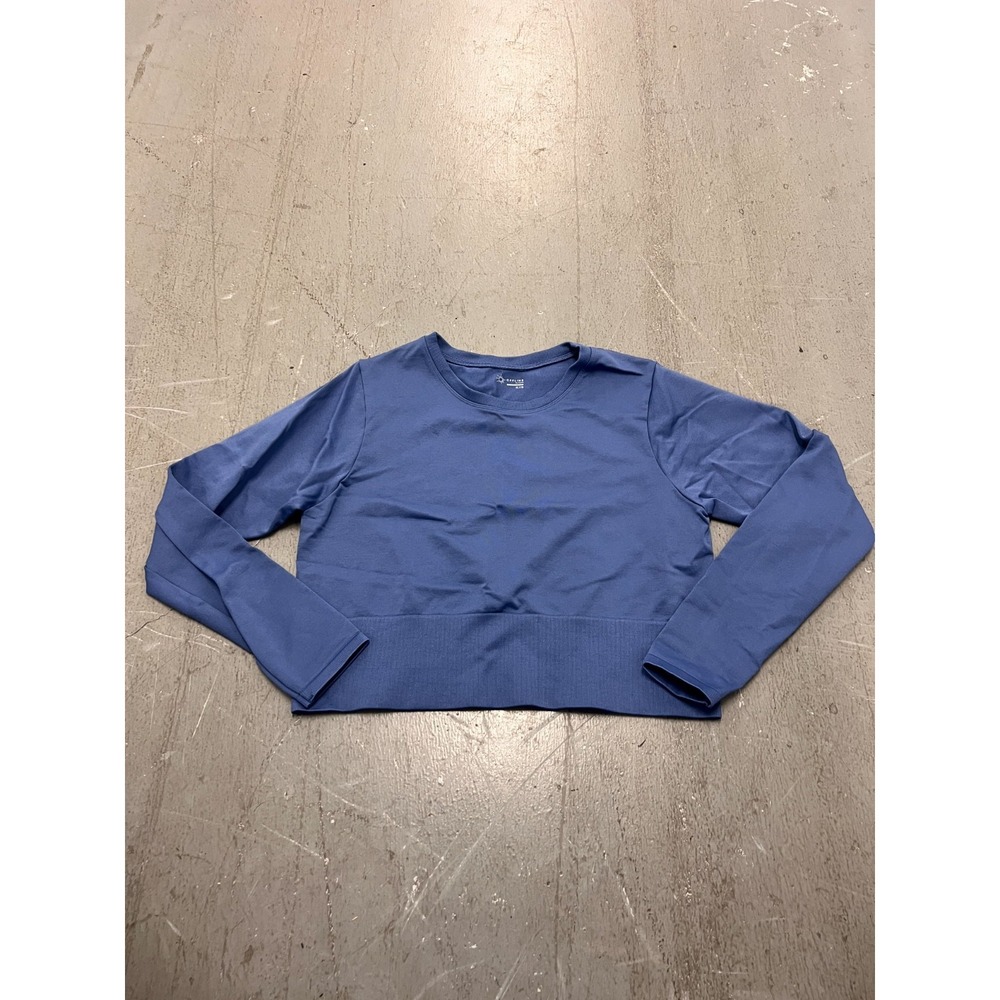 Offline by Aerie Top Womens XL Blue Seamless Ribbed Long Sleeve Crop Performance
